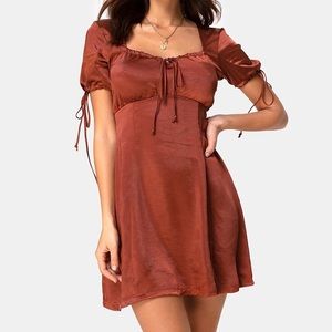 Motel Rocks Guennete Dress Rust Color